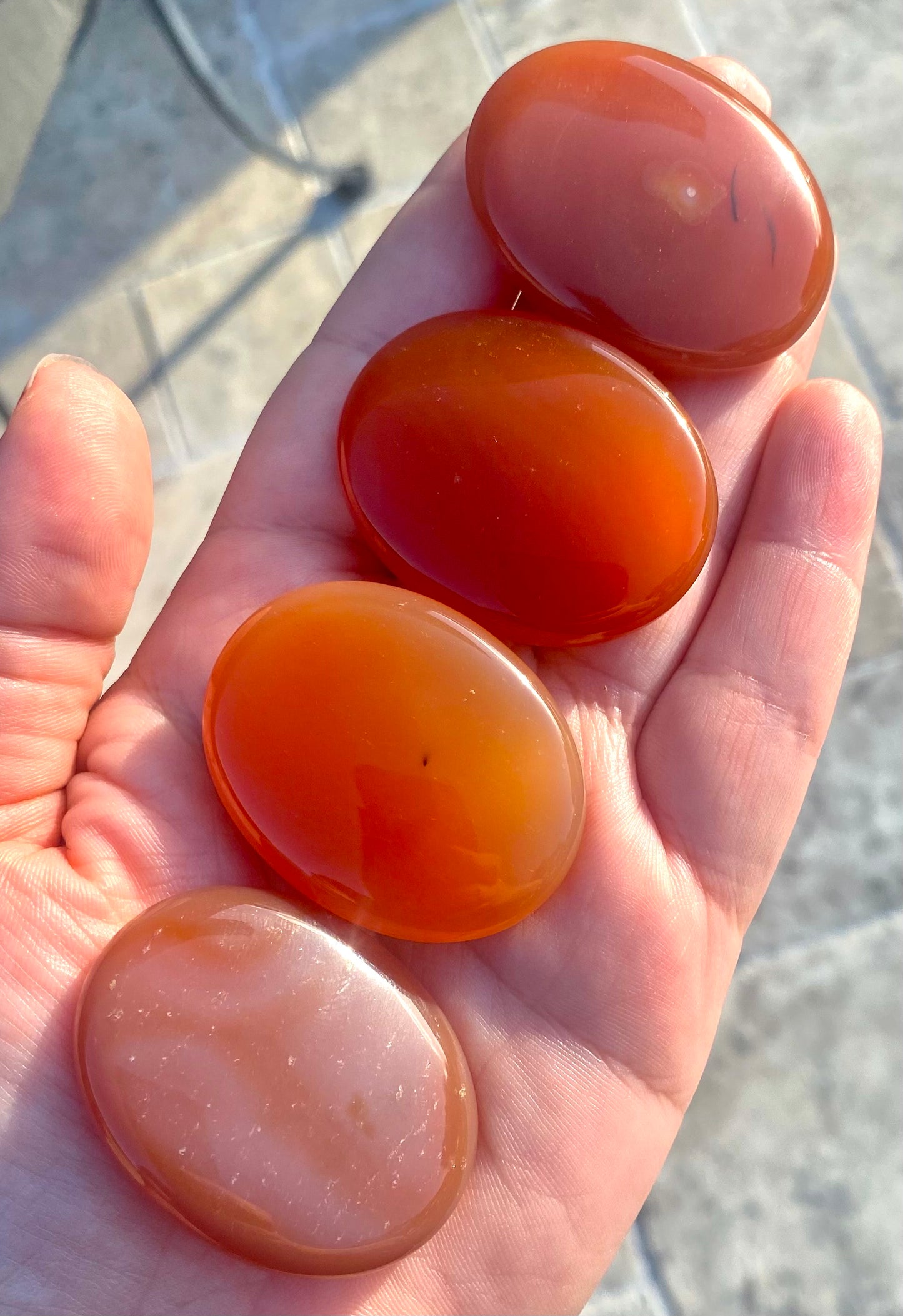 Carnelian Palm Stones