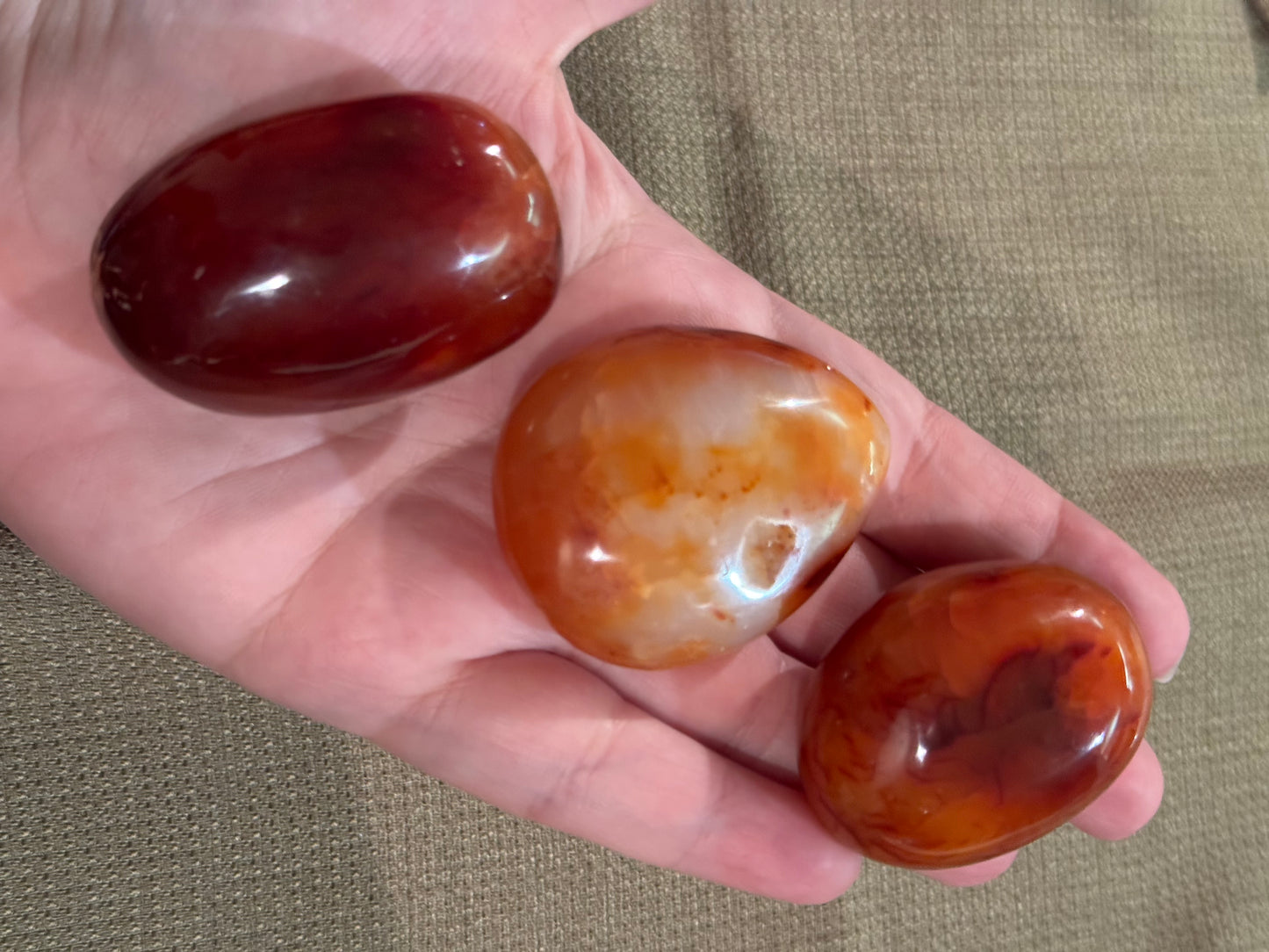 Carnelian Palm Stones