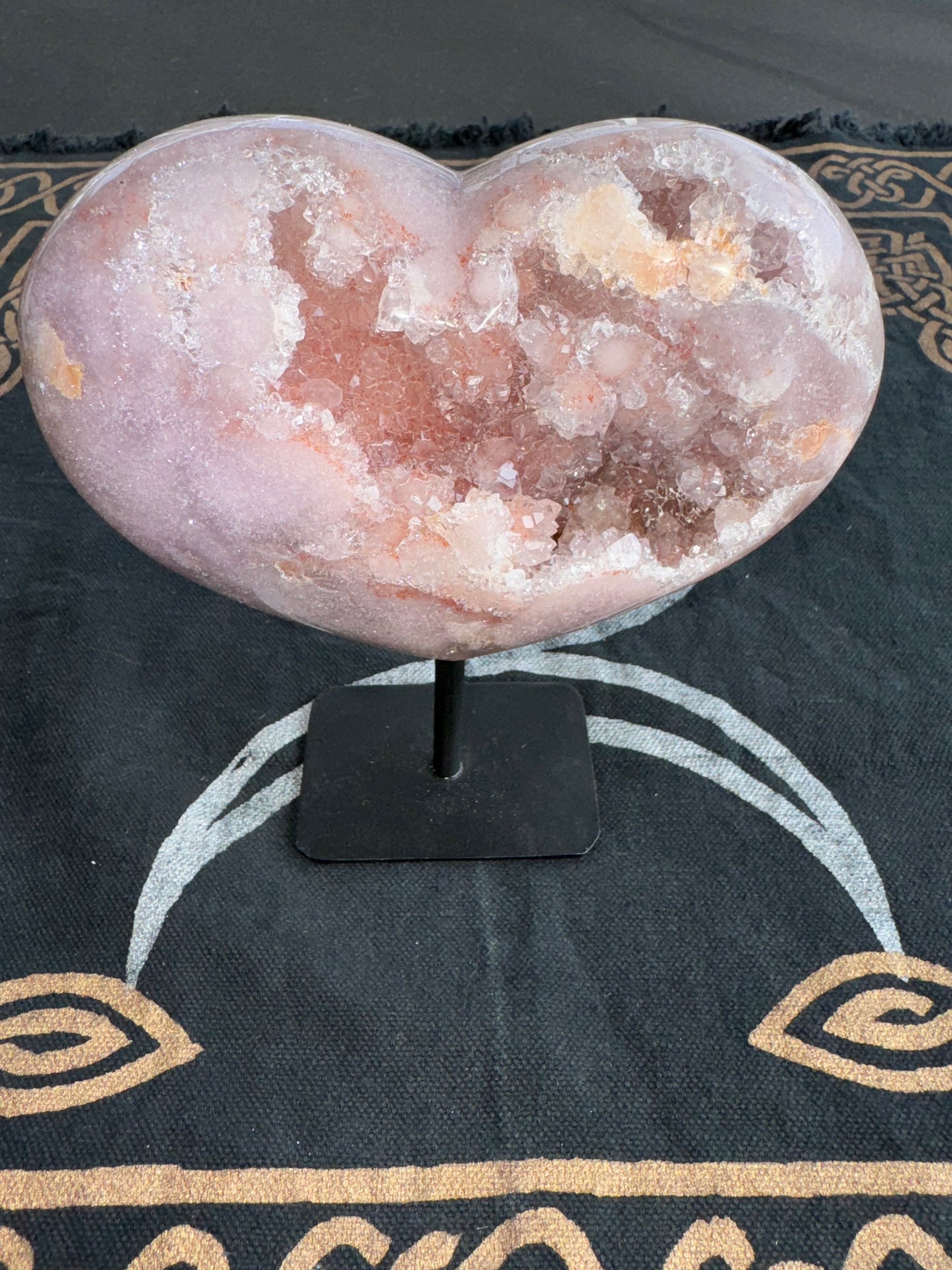 Pink Amethyst Heart on Stand