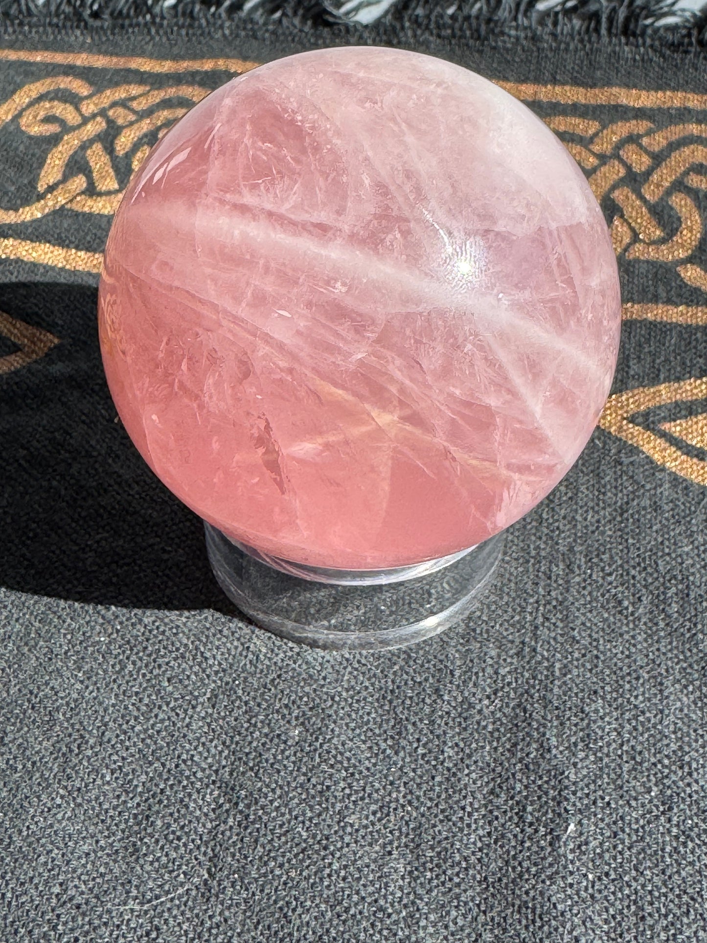 Large Rose Quartz Sphere w/ Asterism (Star)