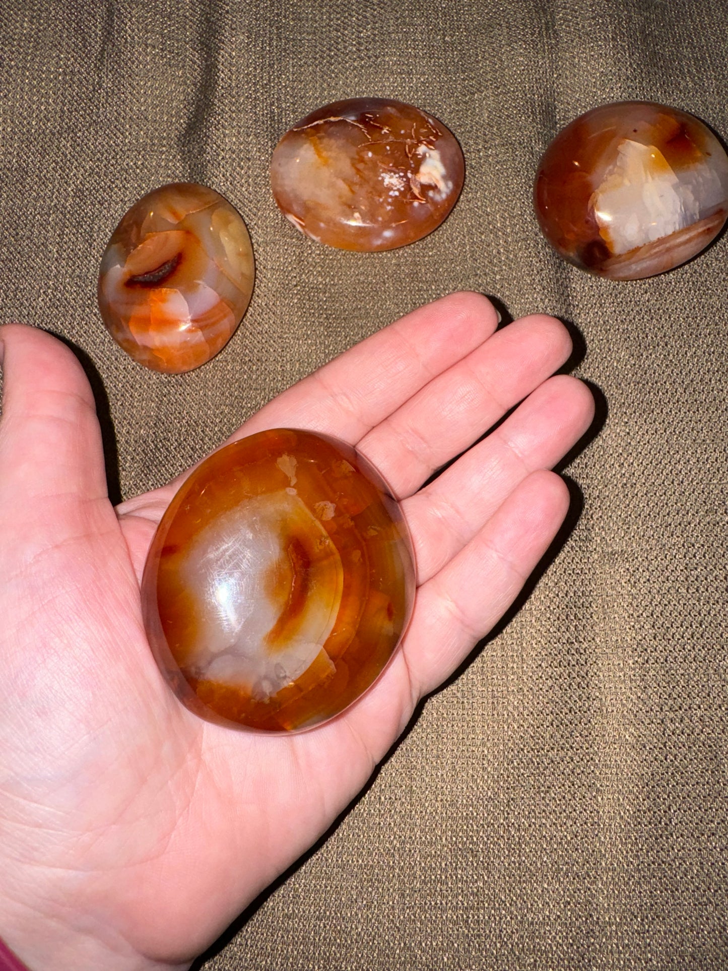 Carnelian Palm Stones