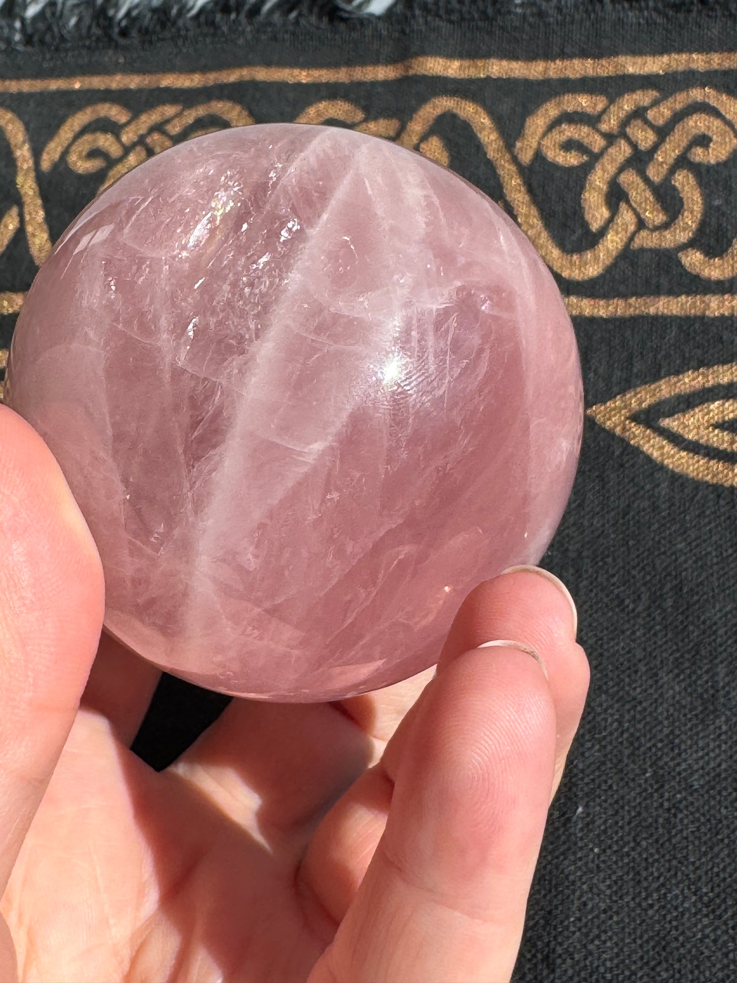 Large Rose Quartz Sphere w/ Asterism (Star)