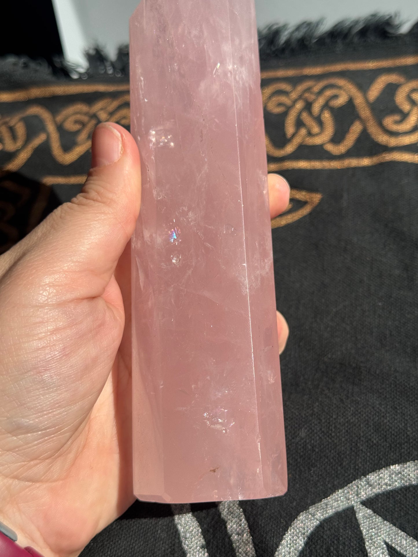 Large Rose Quartz Tower