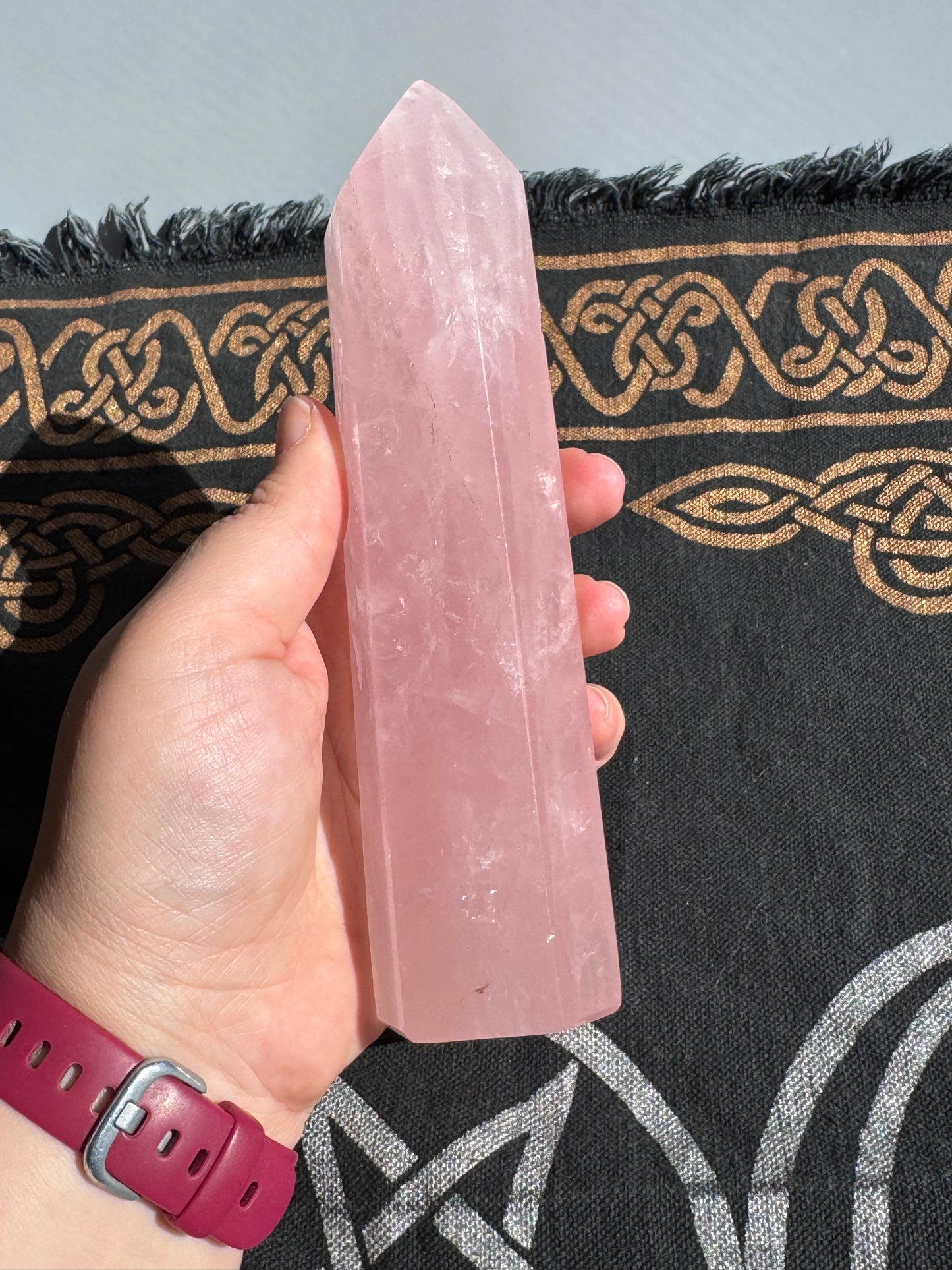 Large Rose Quartz Tower