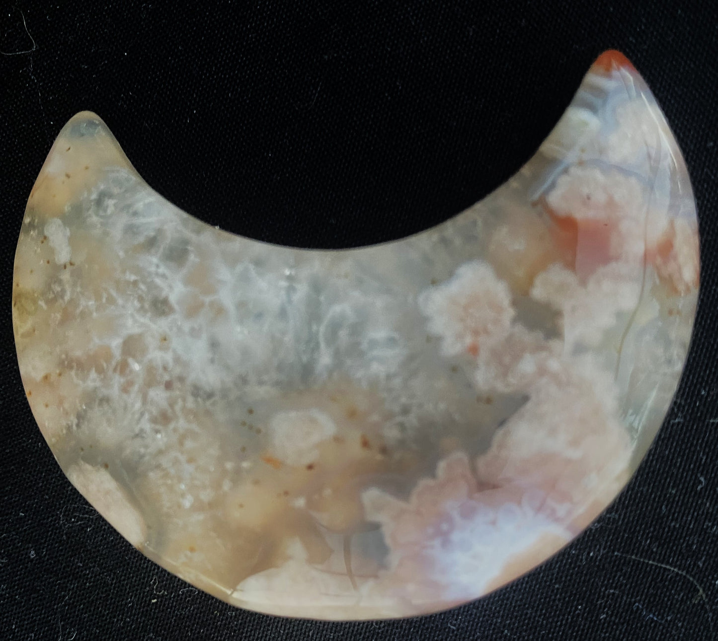 Flower Agate Crescent Moons