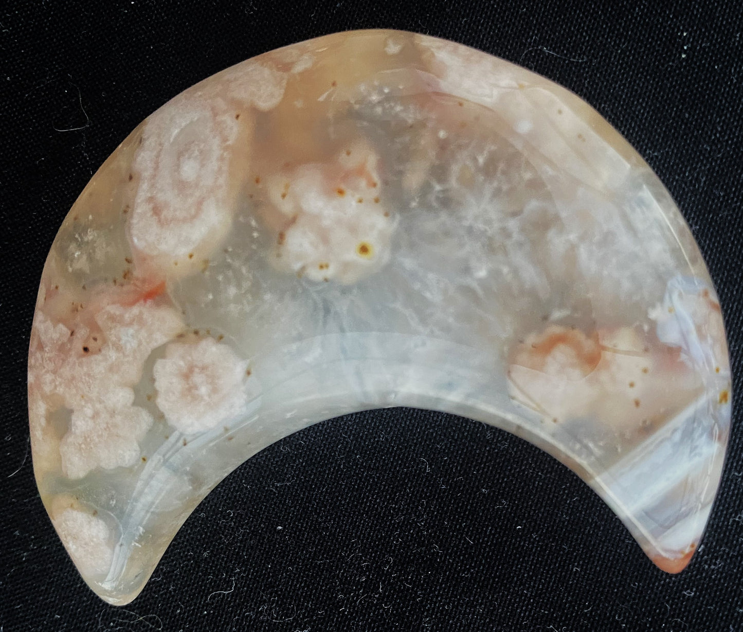 Flower Agate Crescent Moons