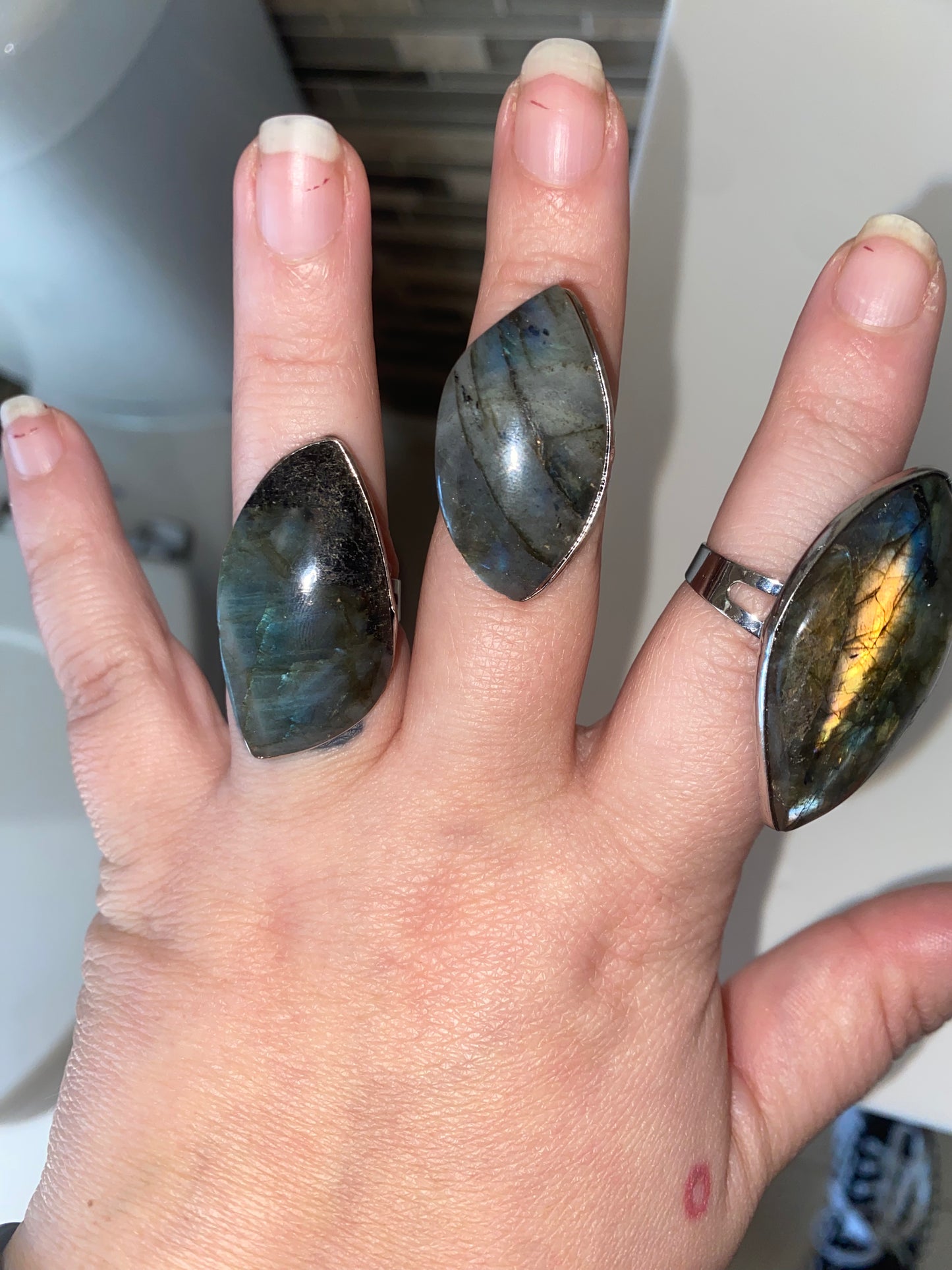 Labradorite Adjustable Rings