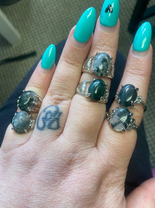 Moss Agate Rings