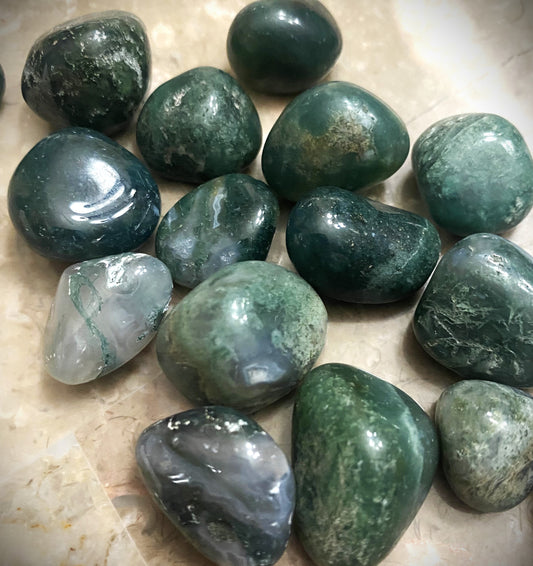 Moss Agate-Tumbles